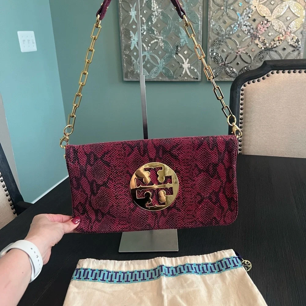 Tory Burch Reva Snakeskin Bag